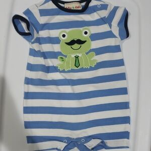 12m Frog Stripe Toffee Apple Romper